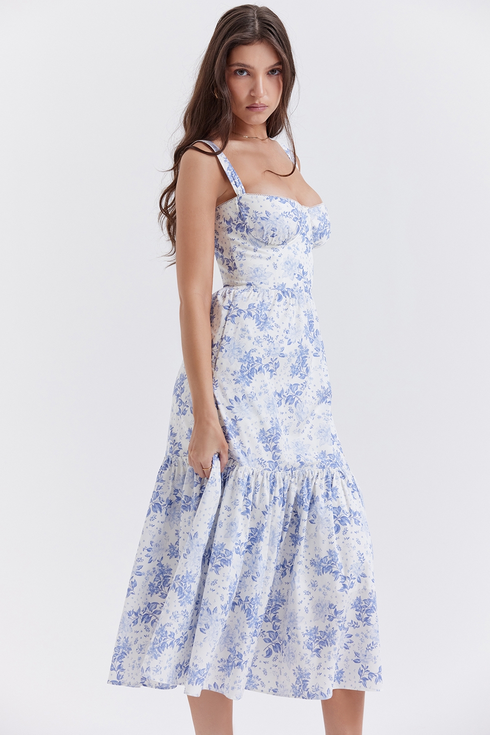 Elia-Blue Print Midi Sundress