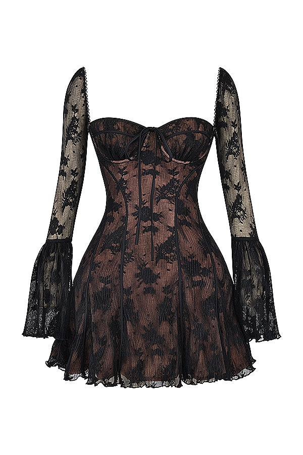 Analissa-Black Lace Corset Dress