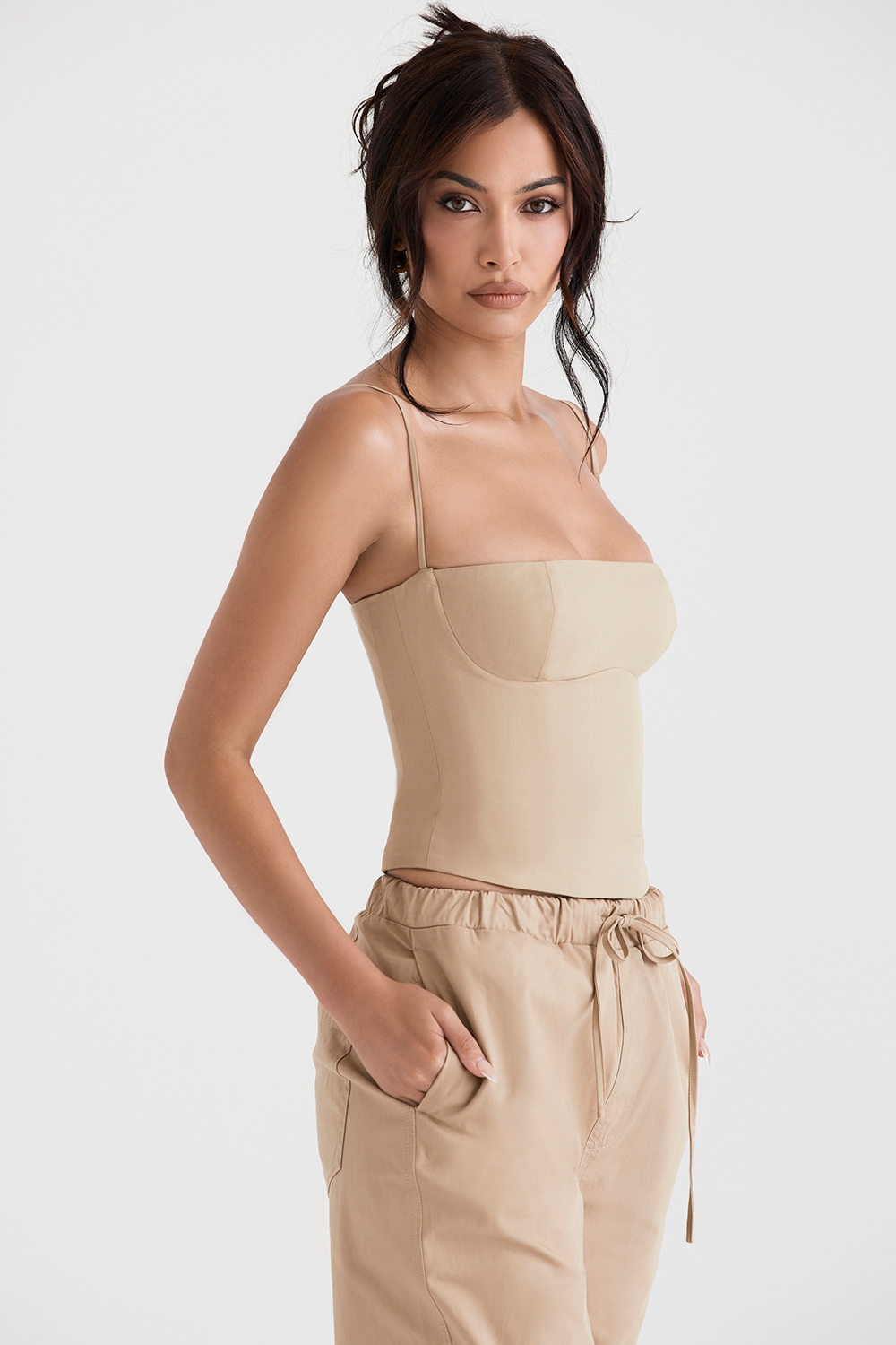 Audette-Camel Structured Corset