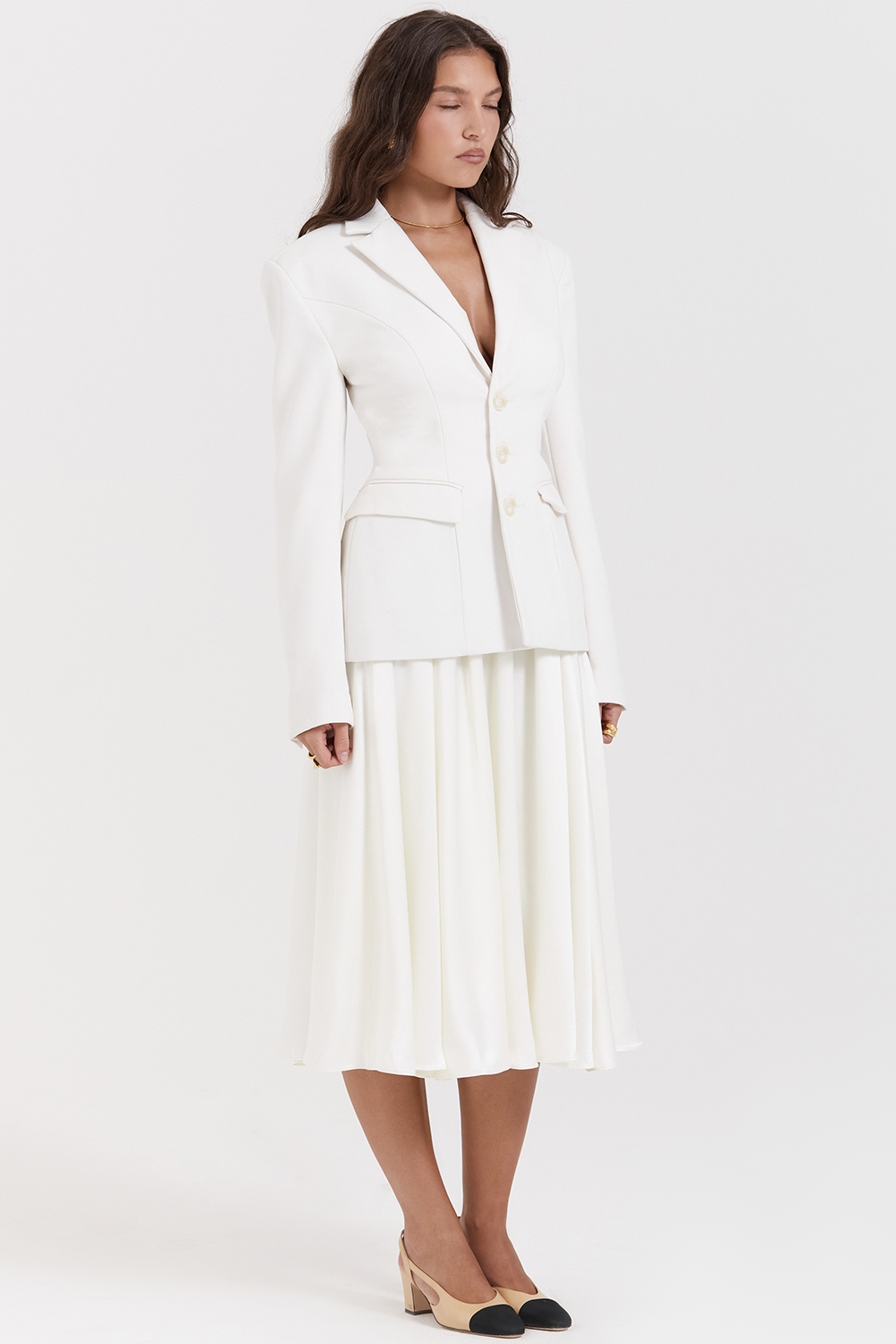 Sariah-Ivory Contour Tailored Blazer
