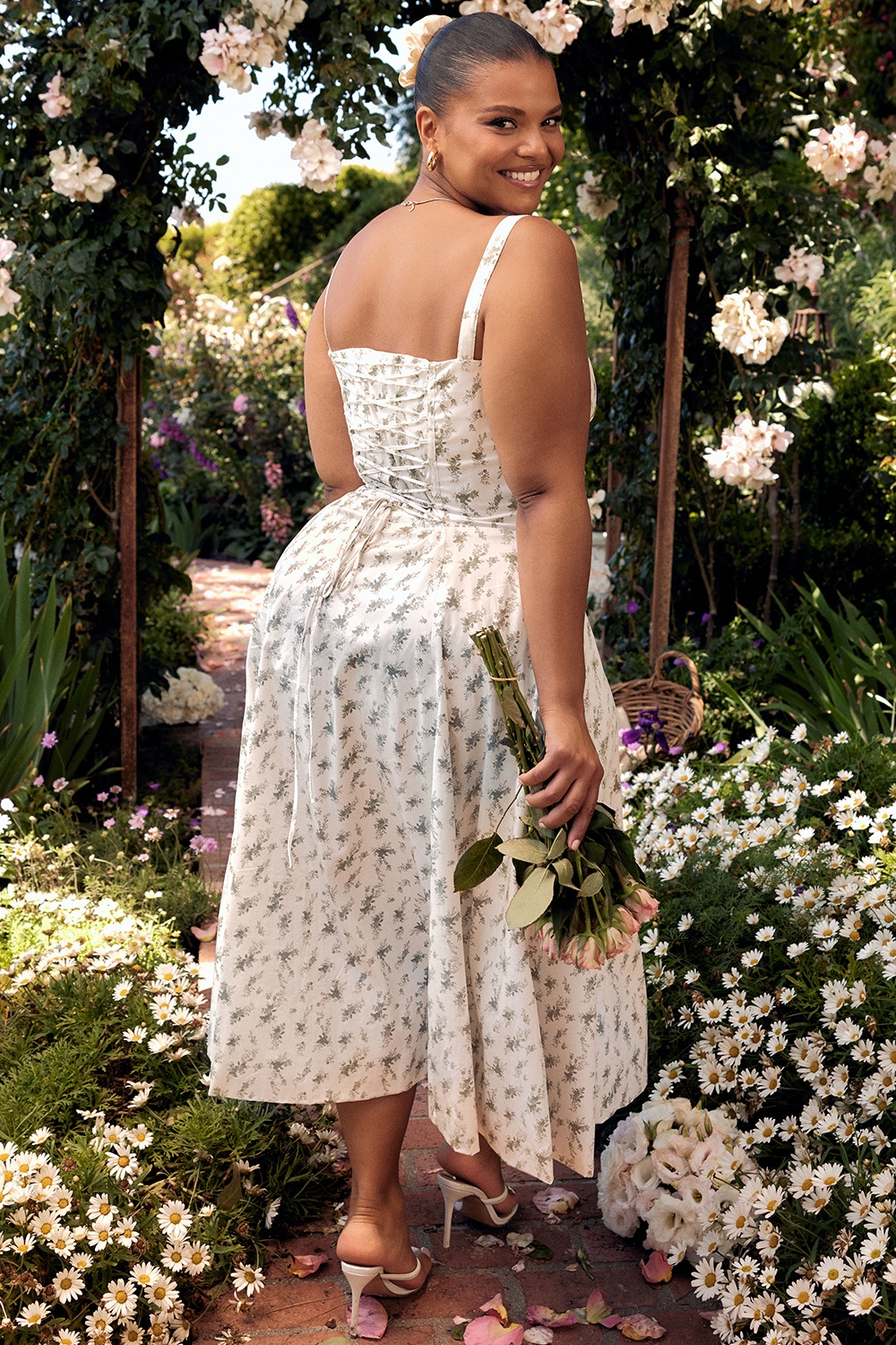 Carmen-Garden Print Bustier Sundress