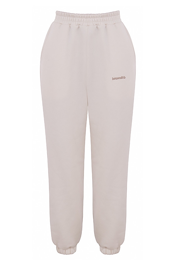Sky-Off White Fleece Back Jogging Trousers