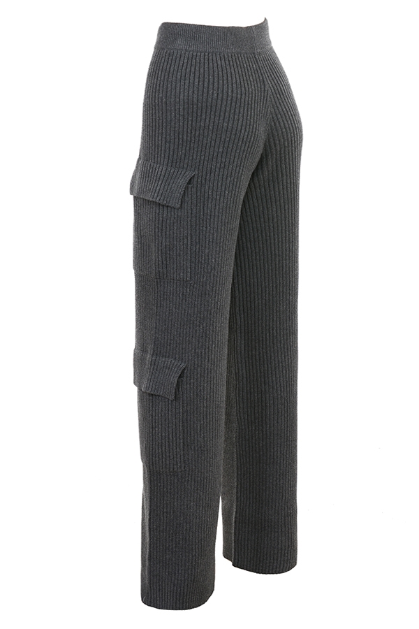Tea-Charcoal Knitted Utility Trousers - SALE