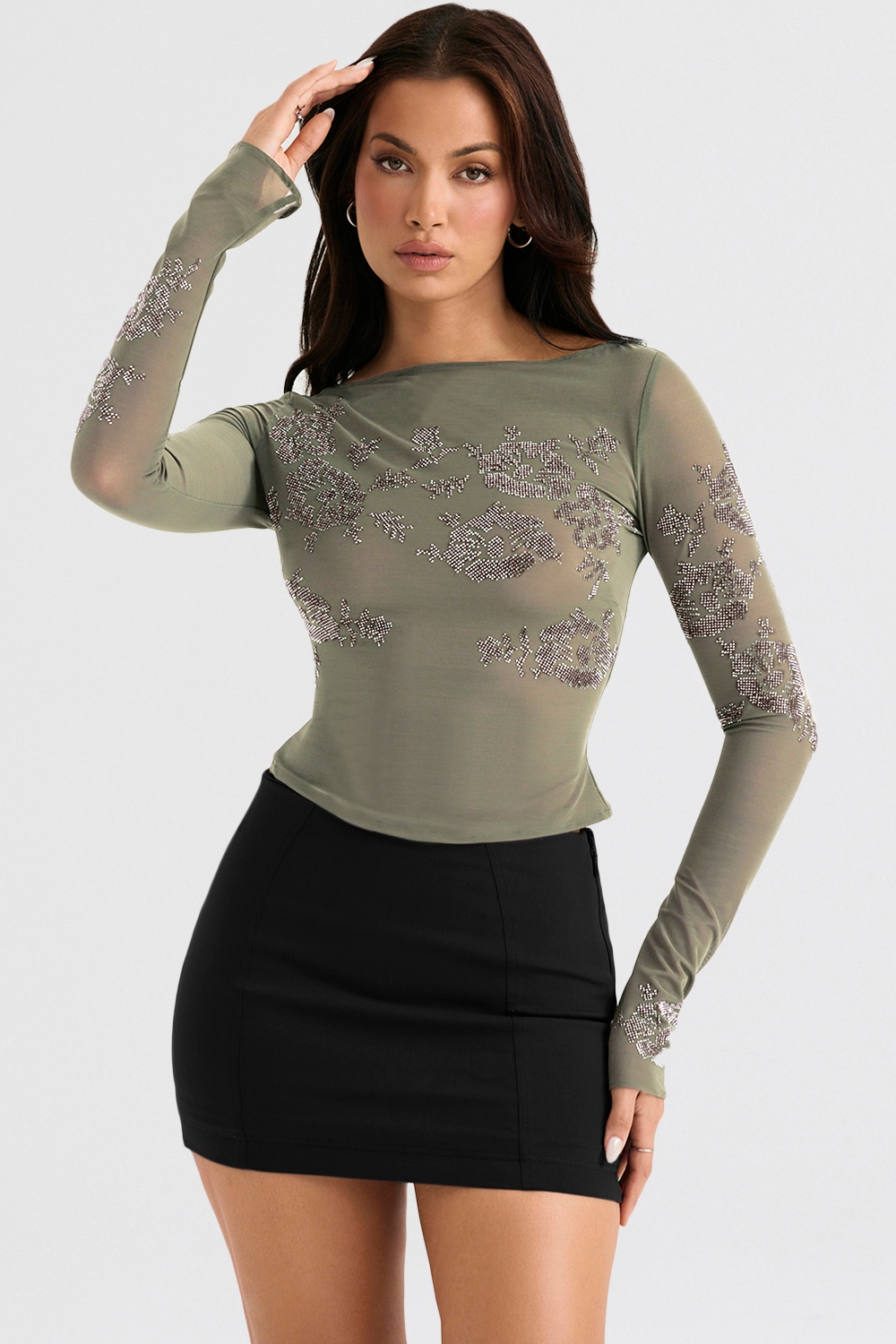 Nisha-Black Sculpting Mini Skirt