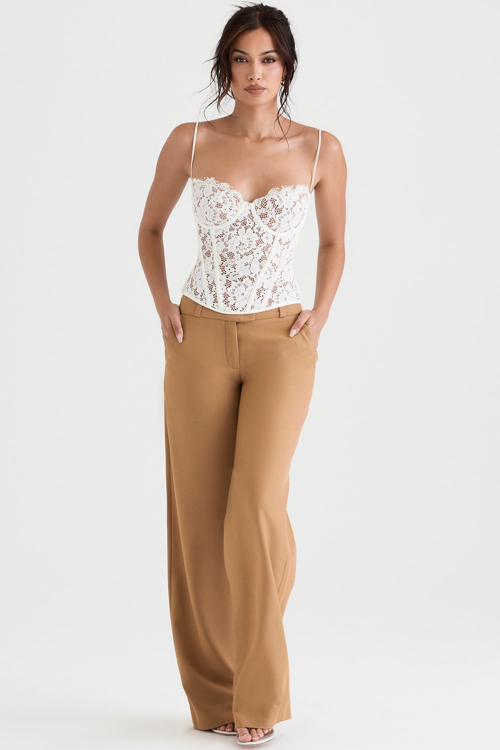 Cameron-Caramel Relaxed Tailored Trousers