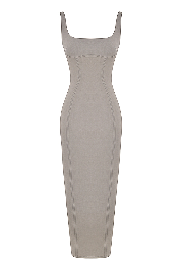 Rea-Smoke Bodycon Maxi Dress