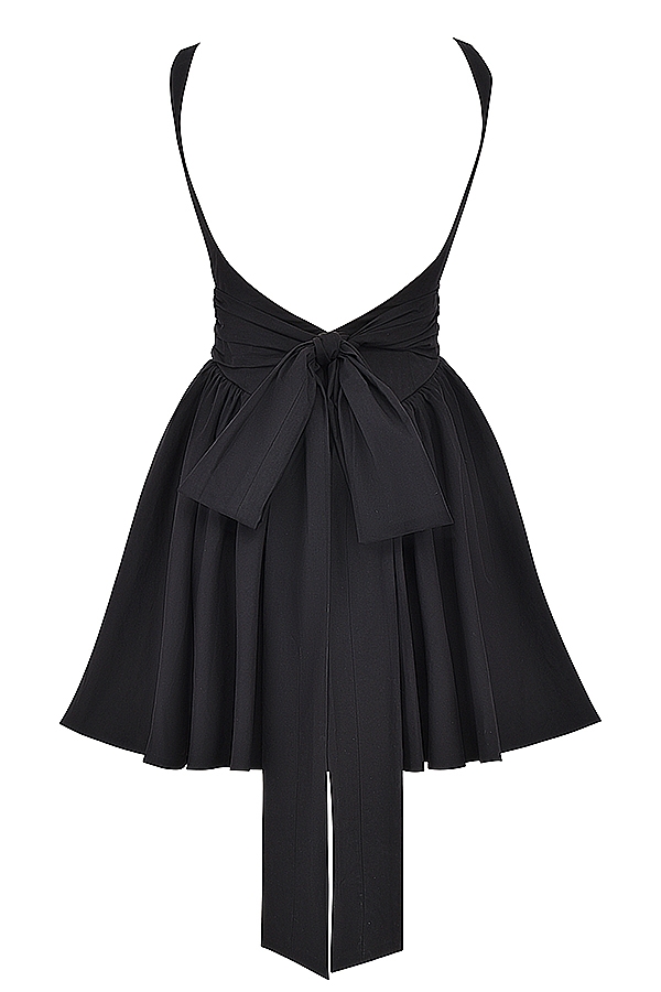 Florianne-Black Bow Mini Dress
