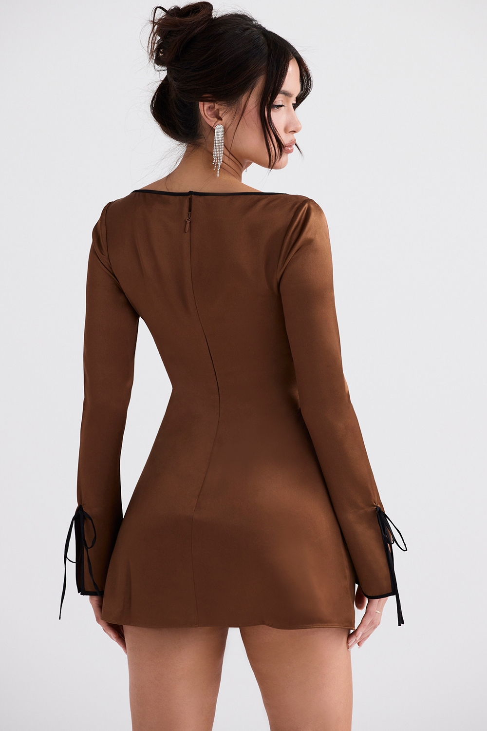Sakina-Copper Satin Mini Dress