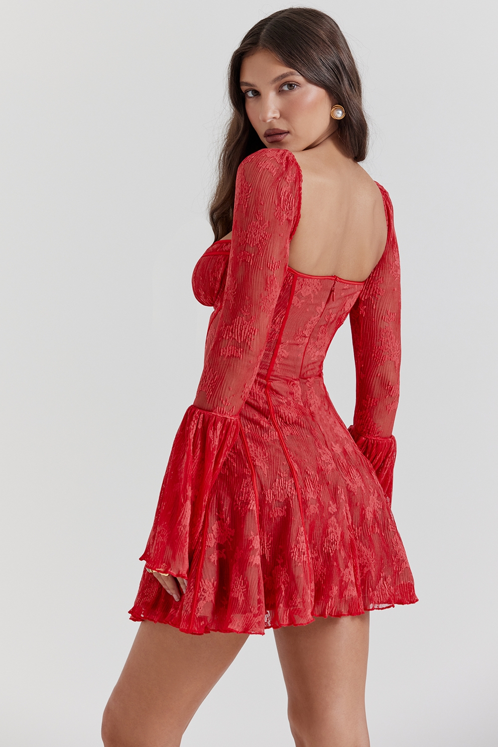 Analissa-Scarlet Lace Corset Dress