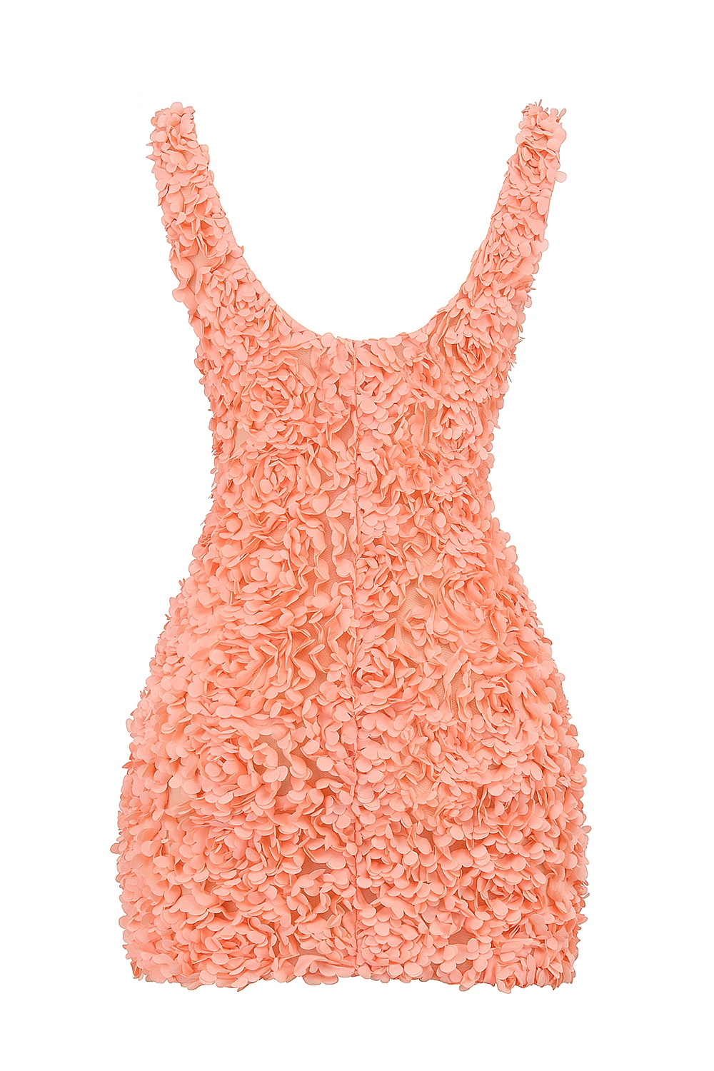 Faena-Sorbet Plunge Floral Appliqué Mini Dress