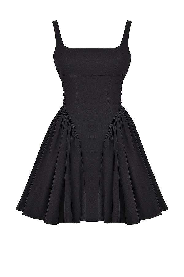 Florianne-Black Bow Mini Dress