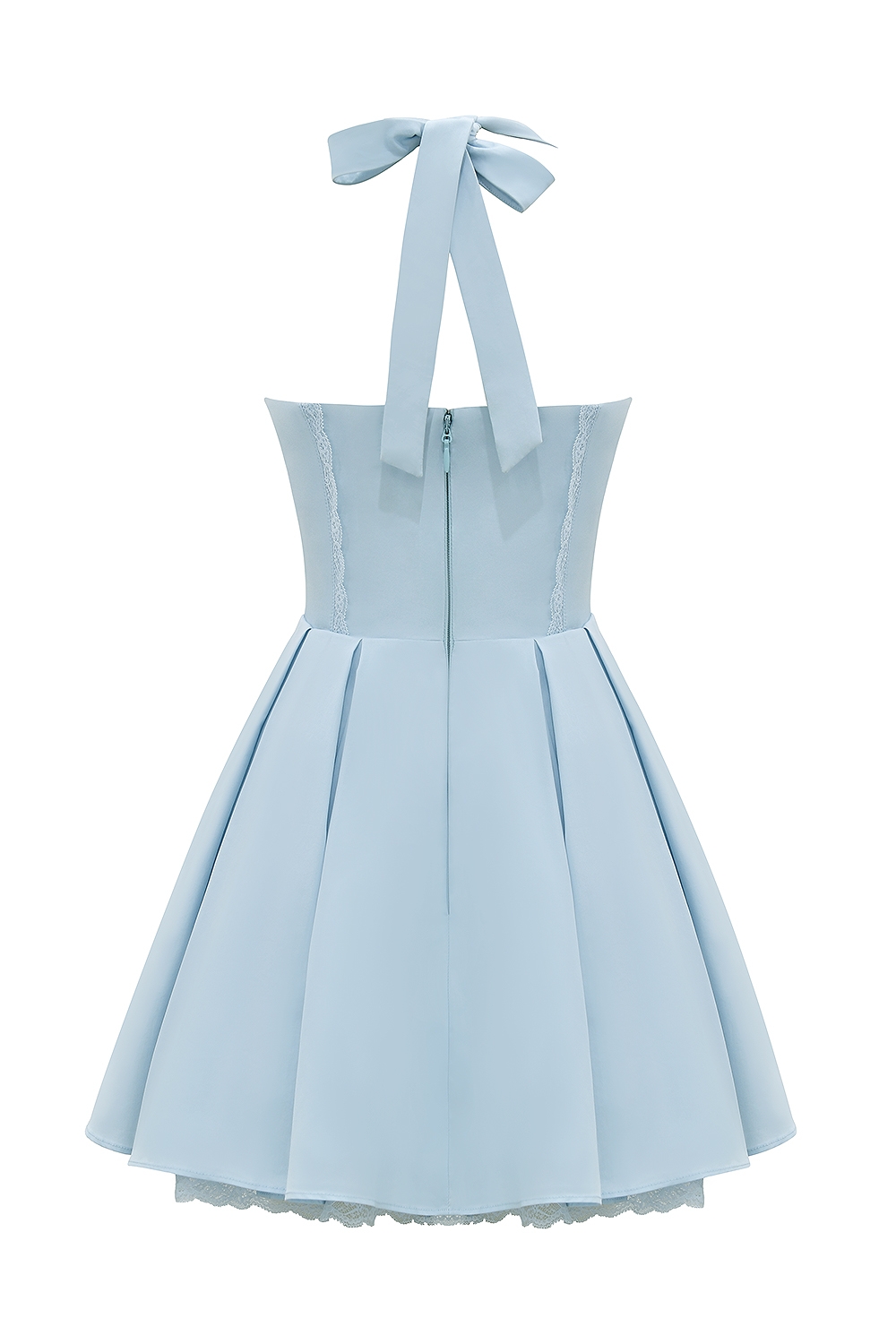 Harriet-Bluebell Cotton Halter Mini Dress