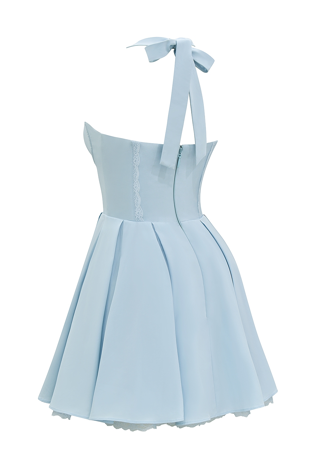 Harriet-Bluebell Cotton Halter Mini Dress