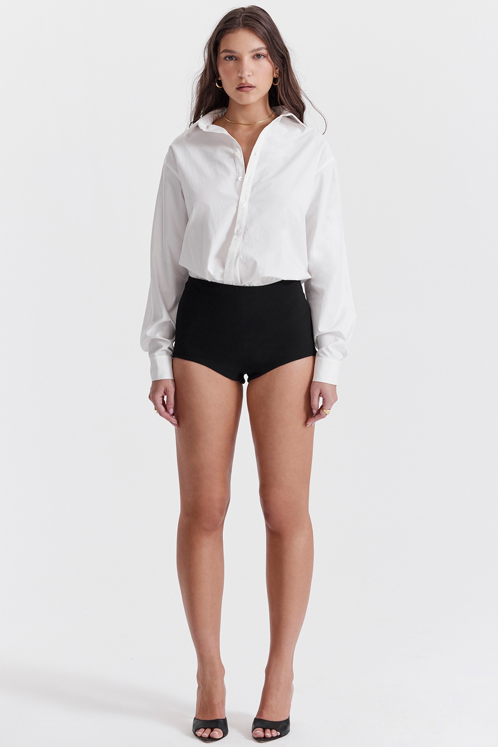 Tahni-Black High Waisted Shorts