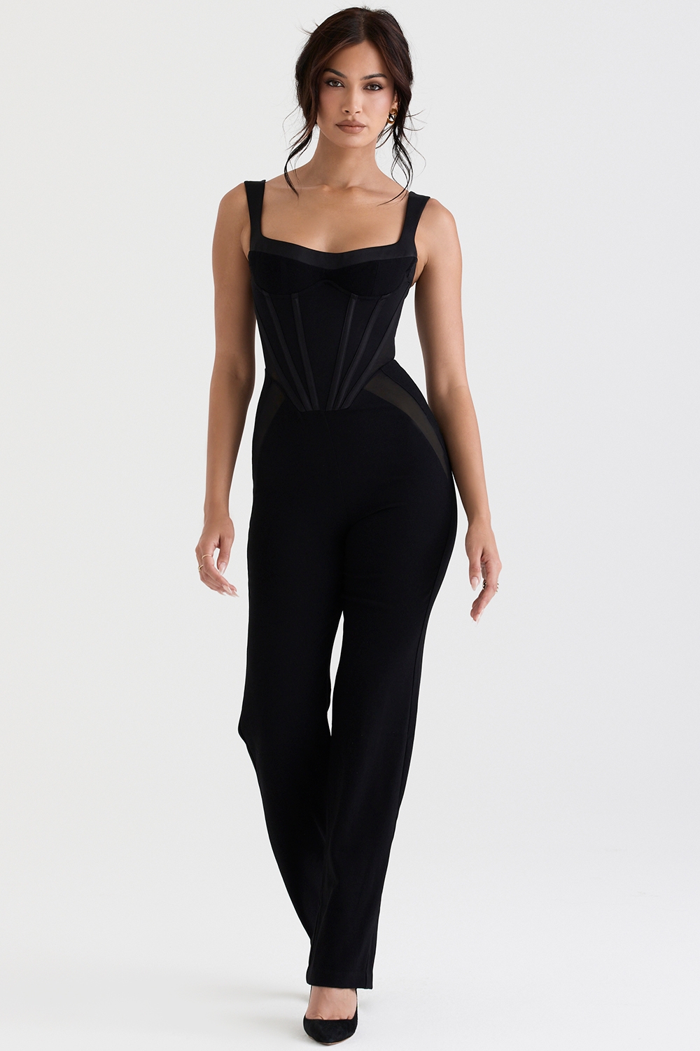 Mylene-Black Corset Jumpsuit
