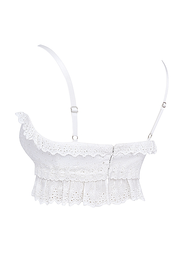 Federica-White Broderie Anglais Bralette Top
