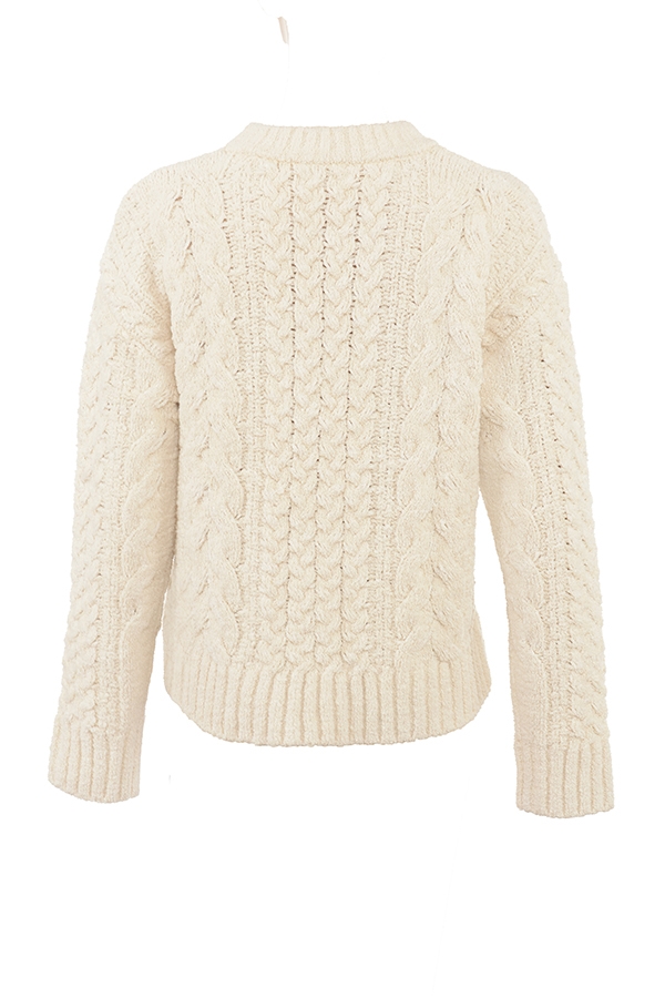 Jasper-Cream Chunky Cable Knit Sweater - SALE