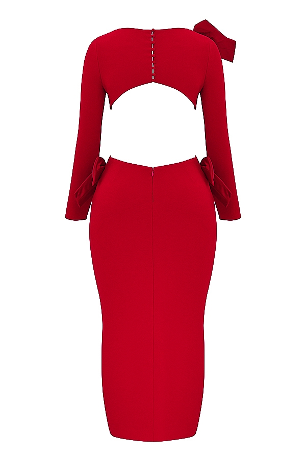Lavele-Red Bow Maxi Dress