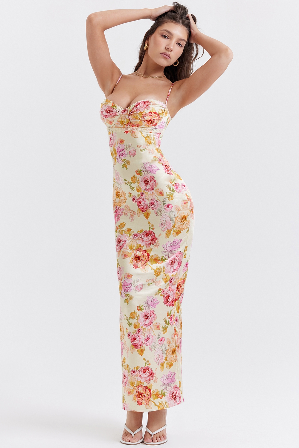 Josefina-Ivory Floral Maxi Dress