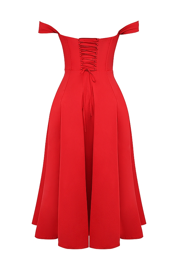 Saira-Scarlet Midi Sundress