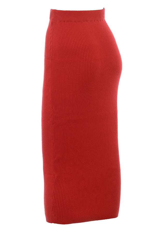 Lourdes-Scarlet Cashmere Blend Maxi Skirt - SALE
