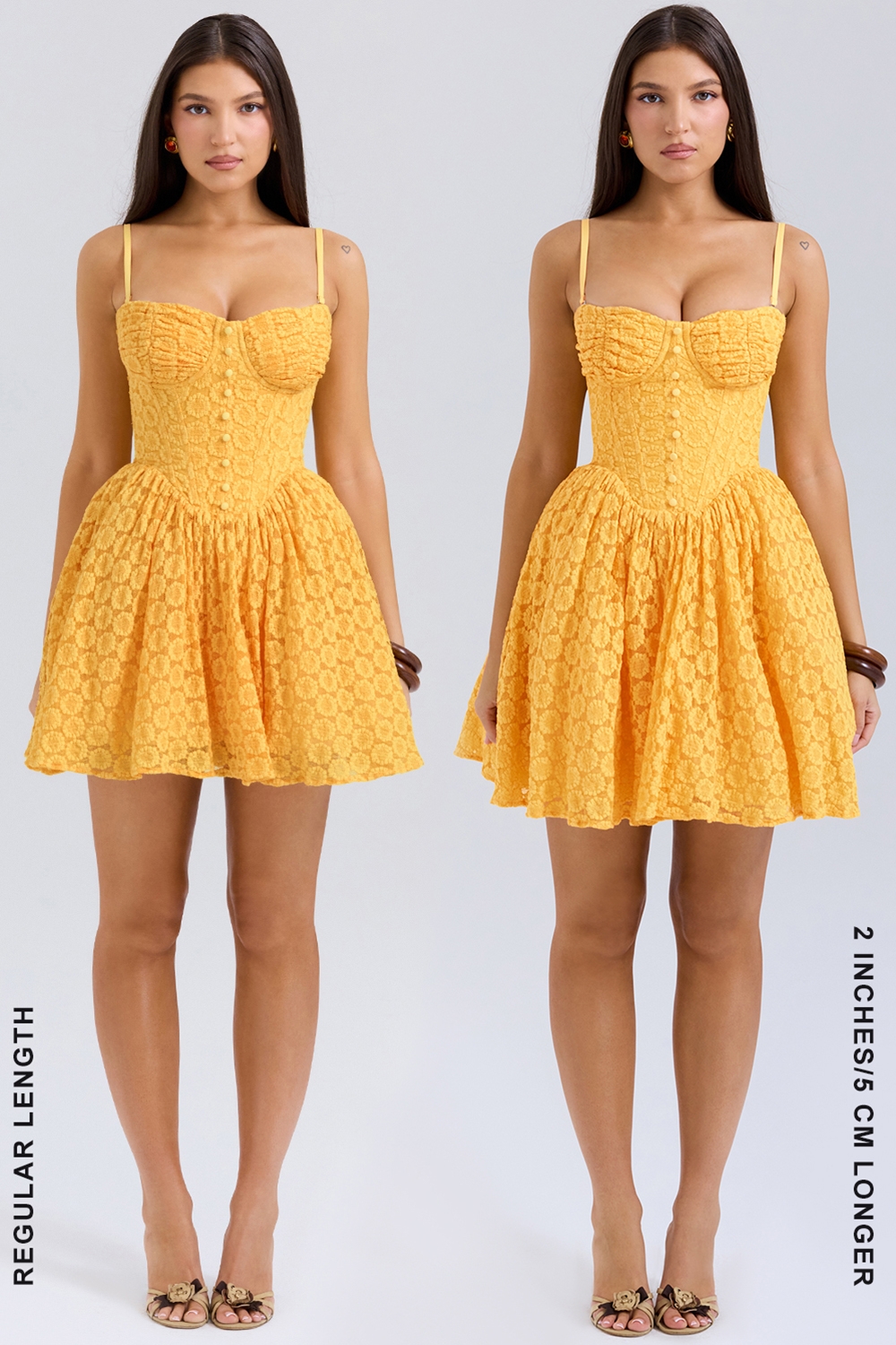 Carolina-Apricot Lace Corset Mini Dress