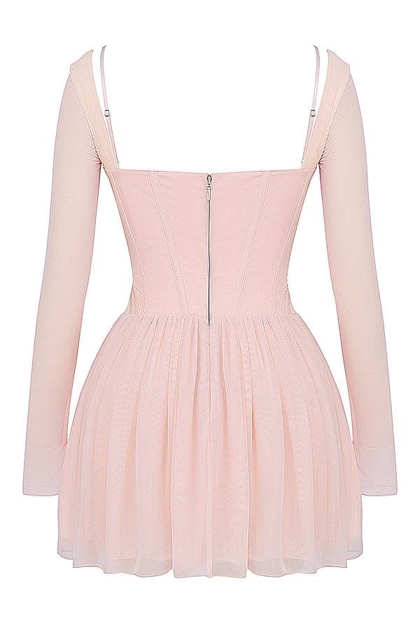 Vivi-Soft Peach Corset Mini Dress