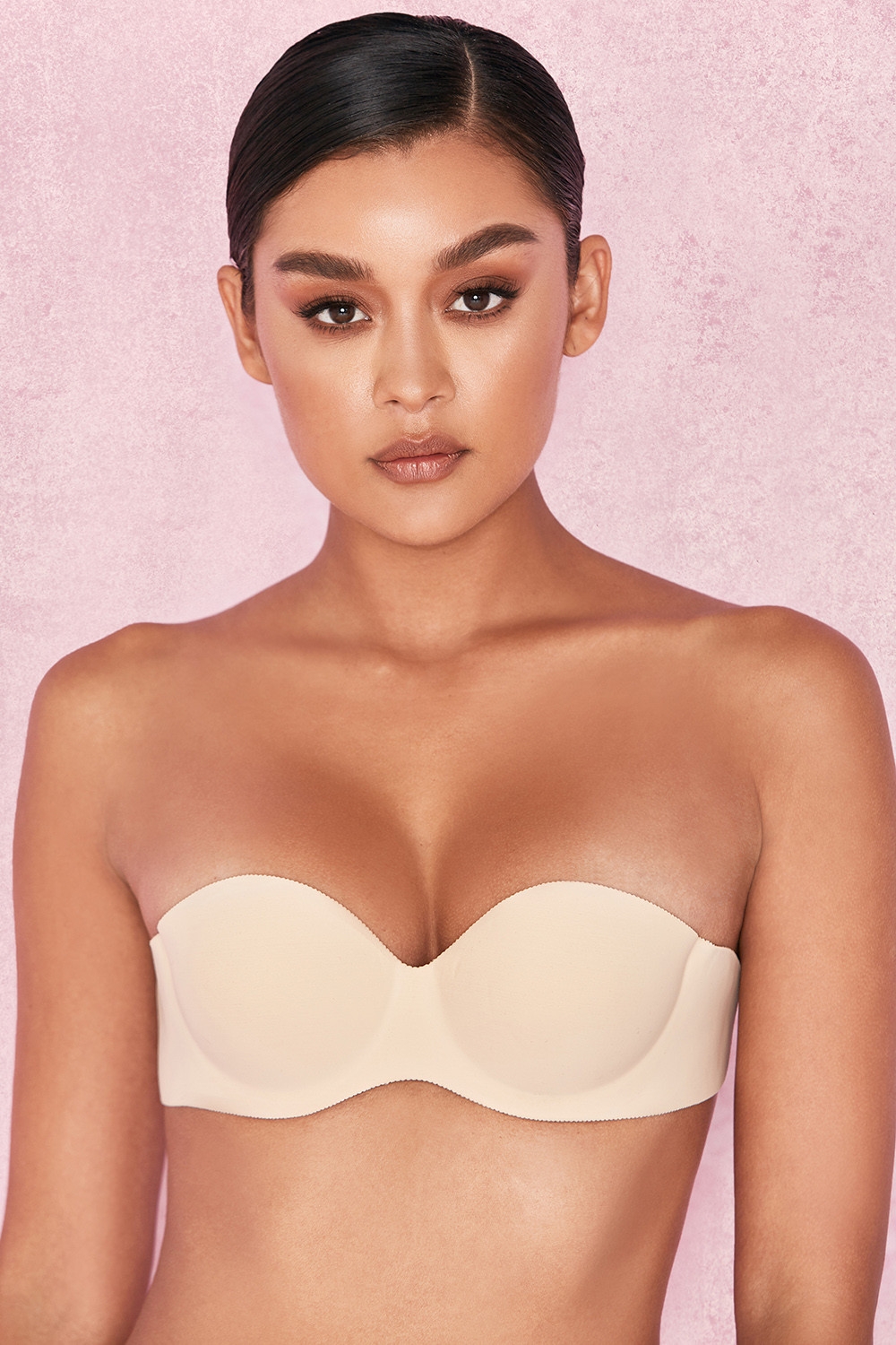 Strapless Backless Moulded Sticky Bra - Beige