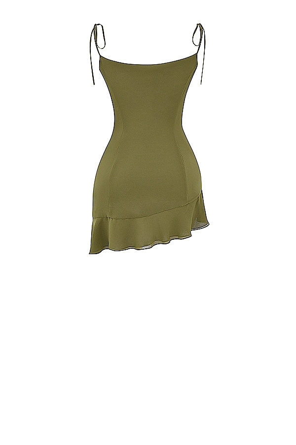 Marcia-Olive Ruffle Mini Dress