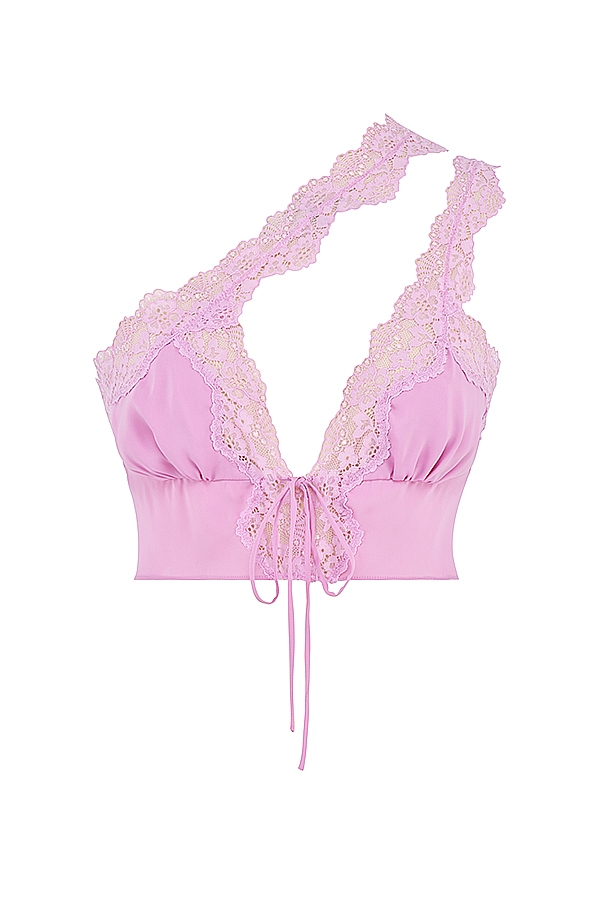 Lorena-Pink Floaty Cropped Top