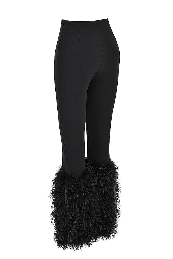 Nicolette-Black Trimmed Trousers