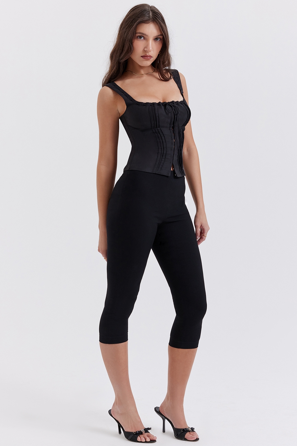 Halima-Black Capri Trousers