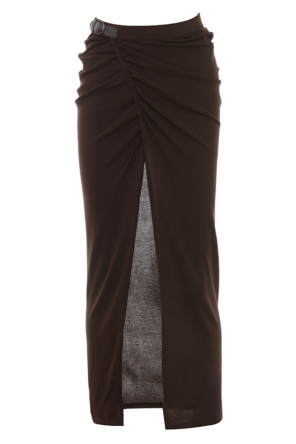 Lilas-Espresso Knit Midi Skirt - SALE