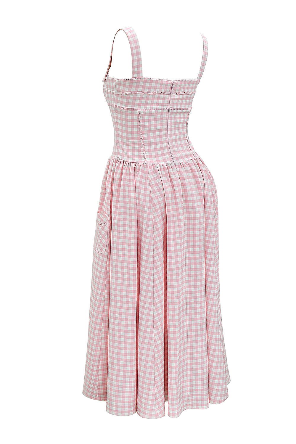 Vivien-Strawberry Shortcake Gingham Midi Sundress
