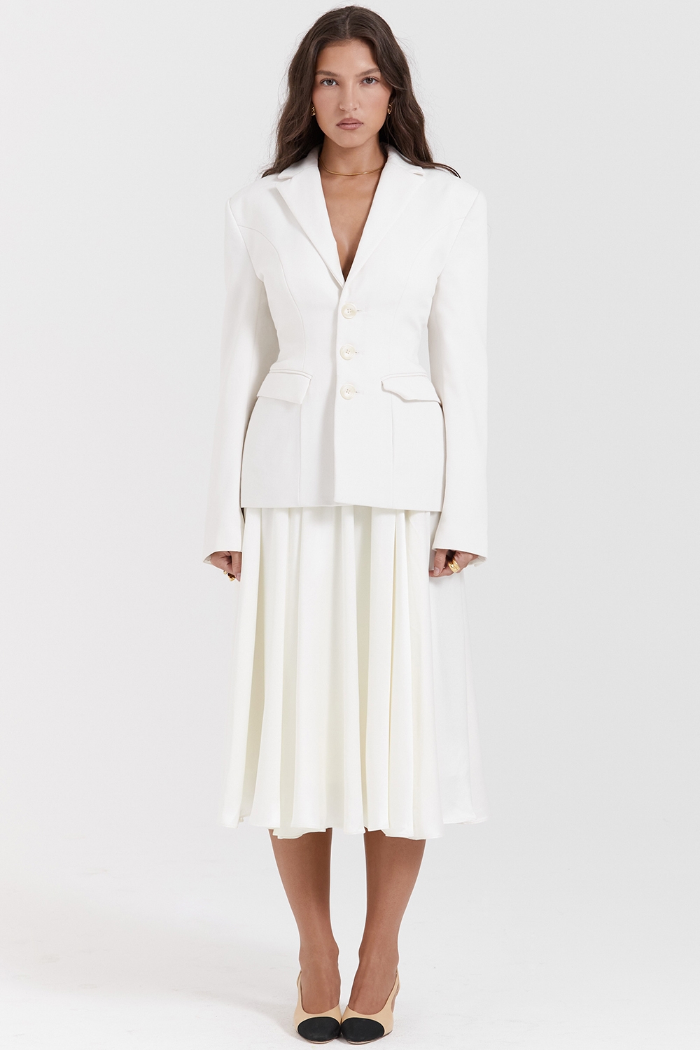 Sariah-Ivory Contour Tailored Blazer