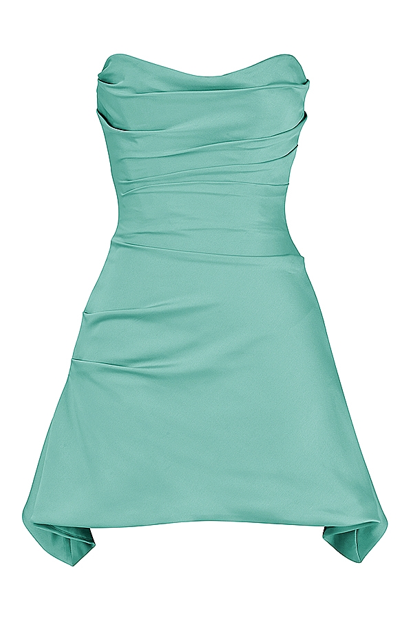 Jasmine-Jade Draped Strapless Corset Dress