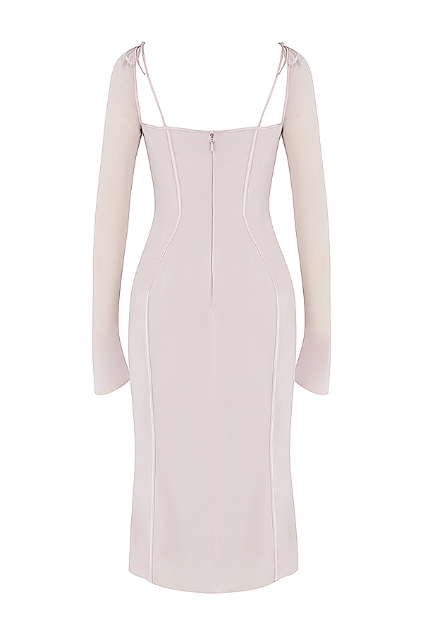Ophelia-Crystal Cutout Midi Dress