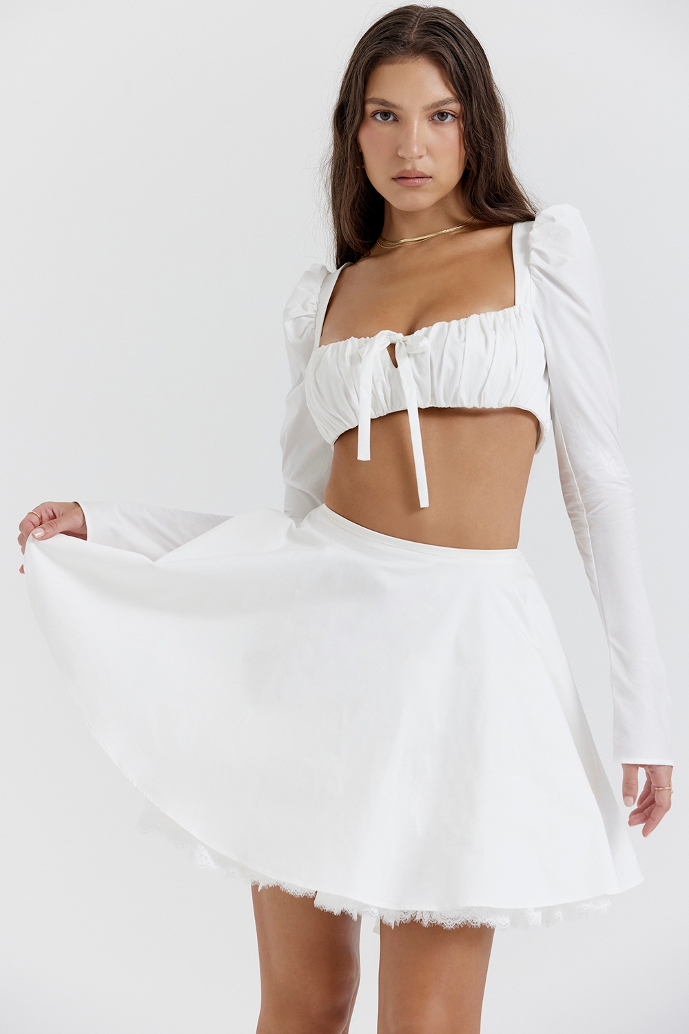 Shira-White Puff Sleeve Top
