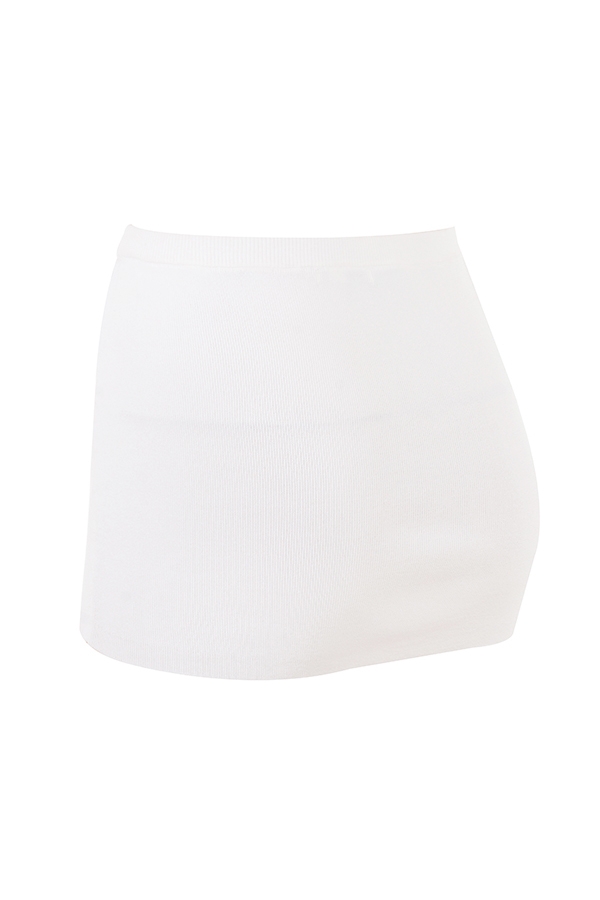 Mariella-White Knit Mini Skirt