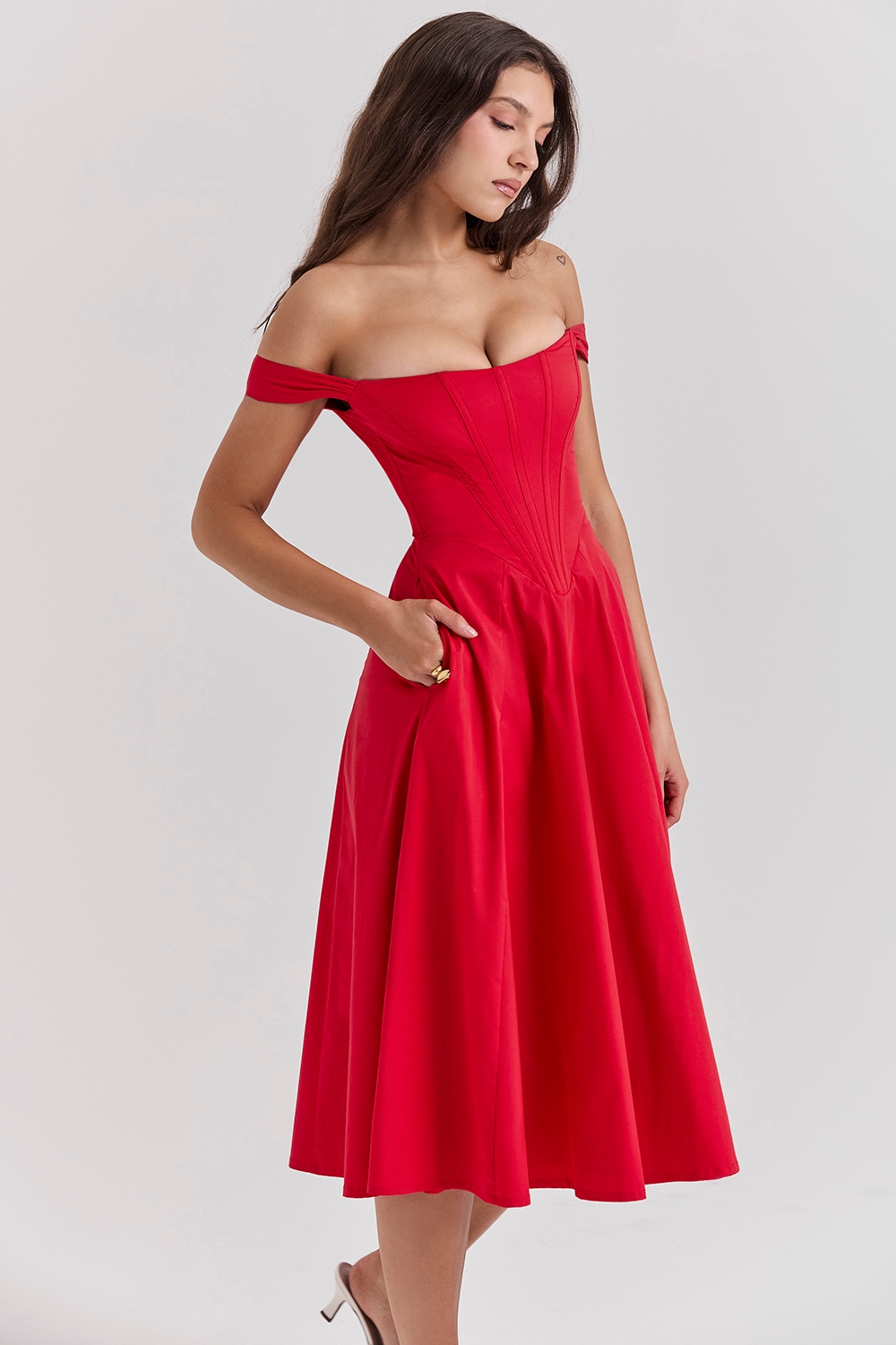 Saira-Scarlet Midi Sundress