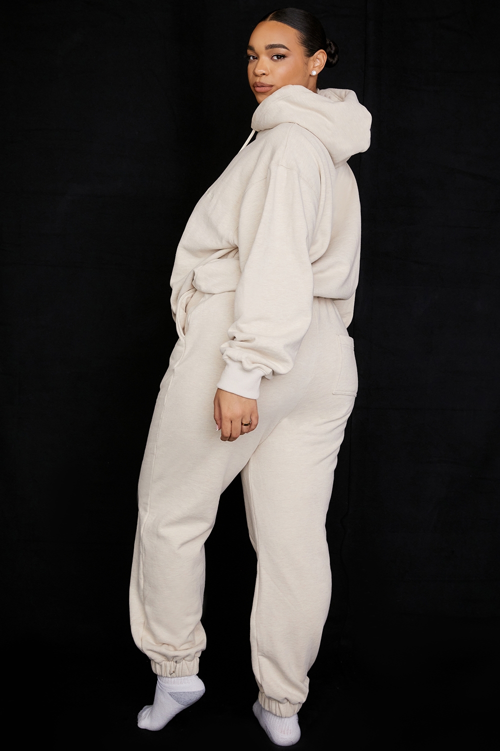 Sky-Oatmeal Fleece Back Jogging Trouser