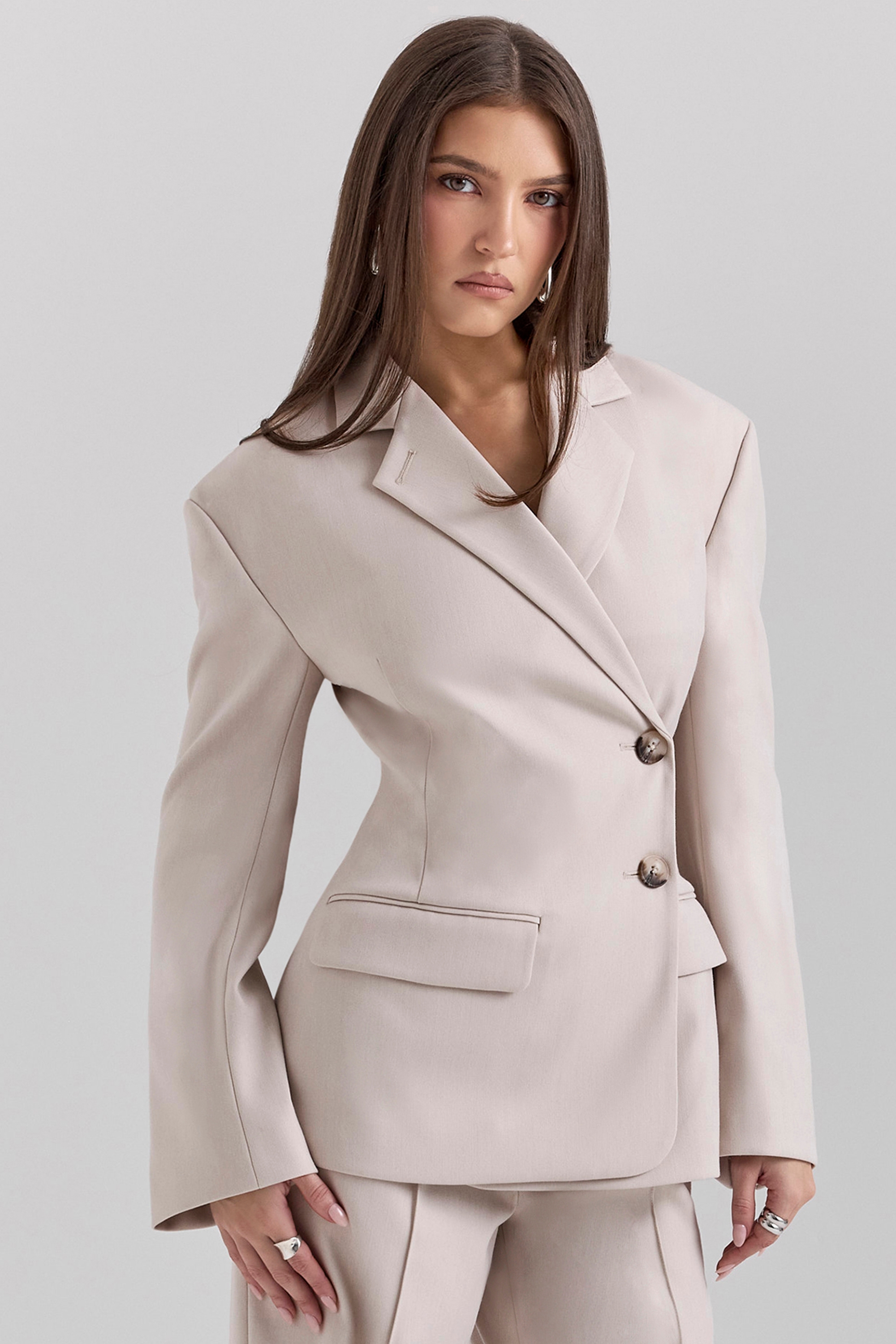 Hudson-Beige Hourglass Blazer