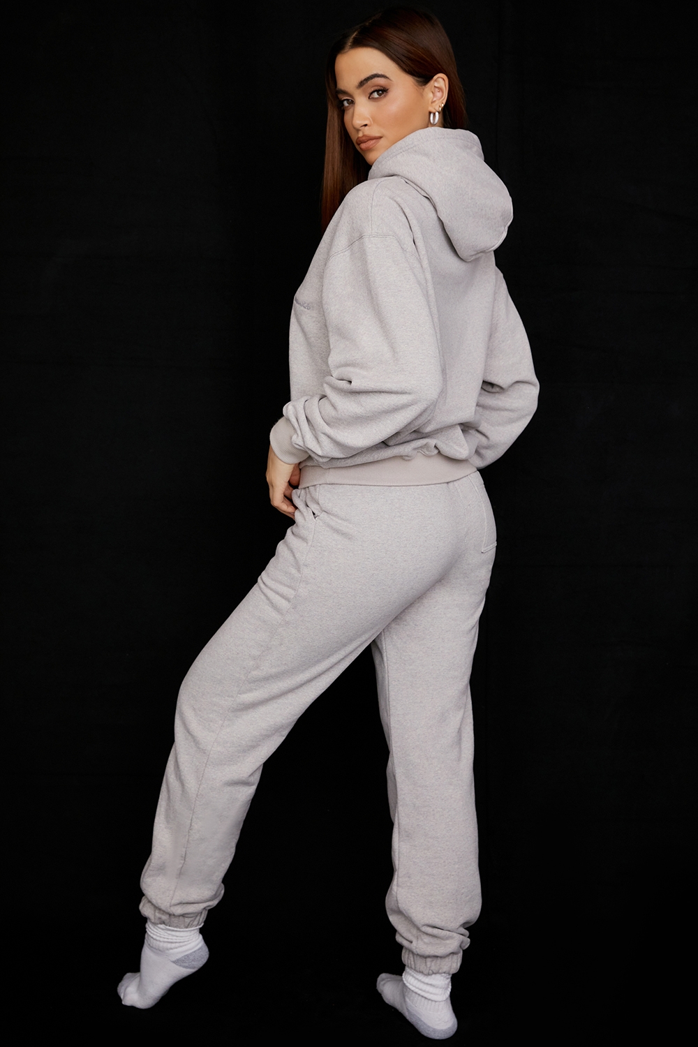 Sky-Light Grey Fleece Back Jogging Trousers