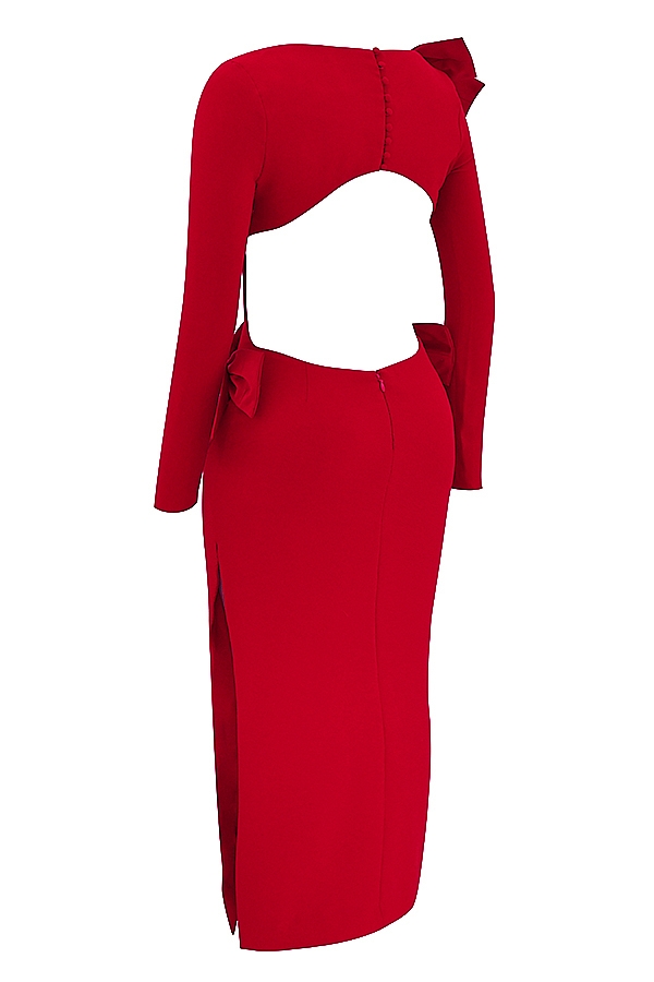Lavele-Red Bow Maxi Dress