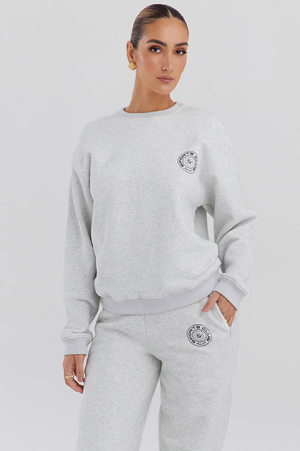 Haze-Light Grey Marl Crew Neck Sweatshirt