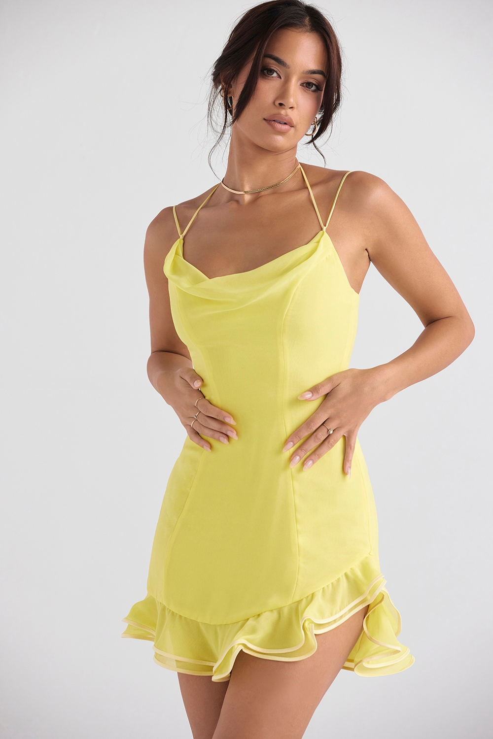 Rossella-Buttercup Ruffle Mini Dress