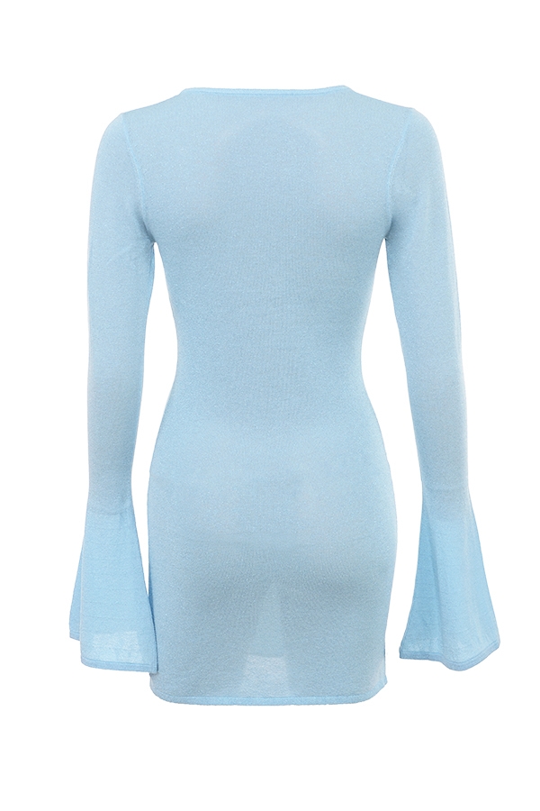 Noya-Ocean Blue Knit Mini Dress - SALE