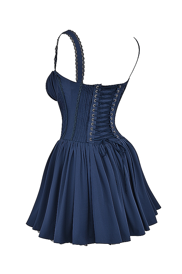 Pietra-French Navy Corset Mini Dress