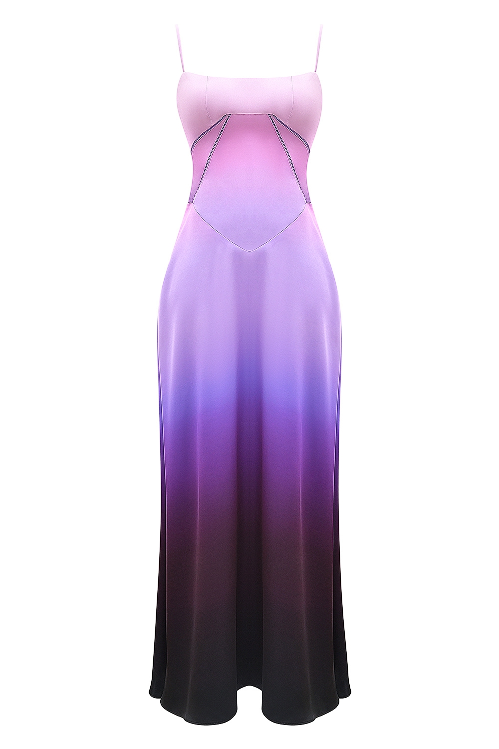 Anabella-Ombre Print Lace Up Maxi Dress