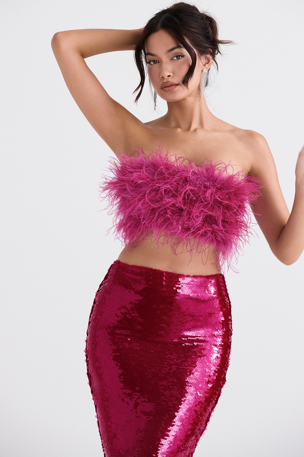 Fenella-Hot Pink Trimmed Bandeau